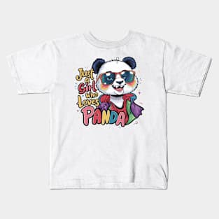 Just A Girl Who Loves panda Kids T-Shirt